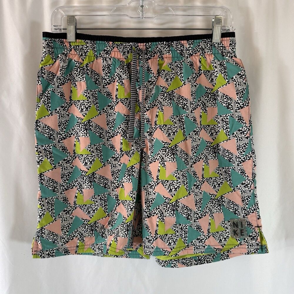 Nike Trunks Men's Medium Multicolor Geometric Drawstring Pockets Lined 6.5" In
